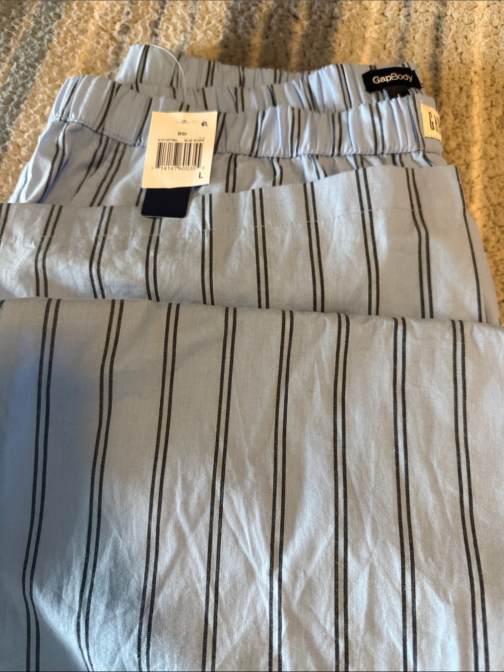 GapBody Women's Light Blue Stripe Pajama Bottoms